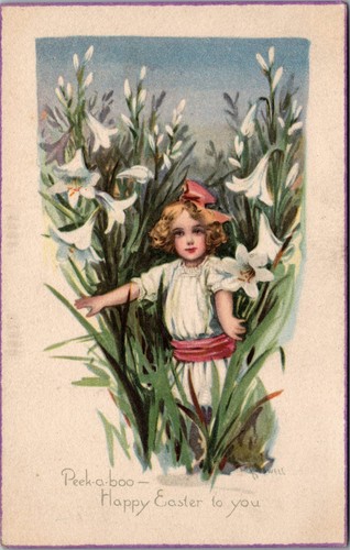 Antique easter postcard - easter,