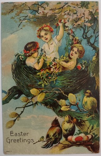 Vintage postcard easter - vintage,
