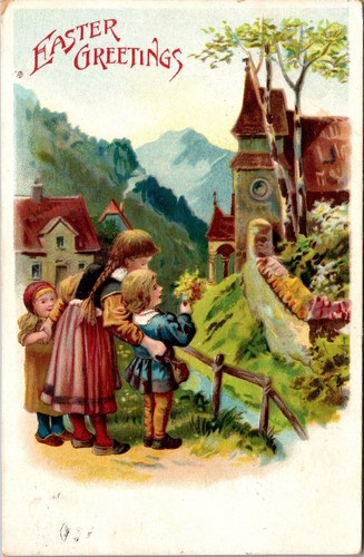 Easter postcard children - postcard,