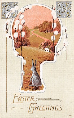 Easter bunny rolling meadow - easter,