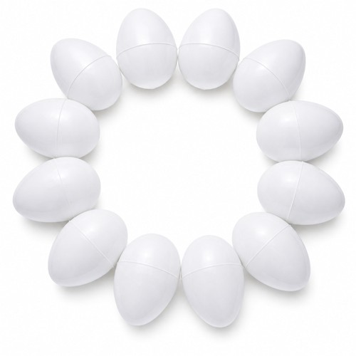 White plastic easter - 12, eggs